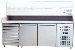 Стол для пиццы Koreco SPZ2610TN (+5/+10) гранит.столеш., 2дв, 7ящ. – купить в RuOborudovanie.ru с доставкой до двери Купить стол для пиццы koreco spz2610tn (+5/+10) гранит.столеш., 2дв, 7ящ. – цена от завода, доставка до двери | RuOborudovanie.ru