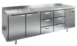 Купить стол охлаждаемый hicold gn 1133/tn (-2+10), 2 двери, 6ящиков, 2280х700х850 – цена от завода, доставка до двери | RuOborudovanie.ru