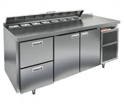 Купить стол для салатов hicold sl2-211gn (1/6) (+2+10), 2 двери, 2 ящика, 1835х700х850мм – цена от завода, доставка до двери | RuOborudovanie.ru