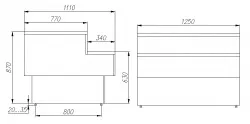 Купить прилавок торговый gc110 n 1,25-7 (п-1,25 carboma gc110) (1006 дуб) в Ижевске – цена завода, доставка до двери | RuOborudovanie.ru