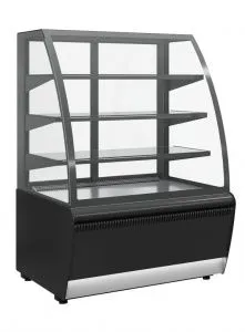 Витрина кондитерская Полюс K70 Vm 0,9-2 (ОТКРЫТАЯ.) 9006-9005 серо-черный – купить по цене завода