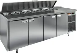Купить стол для салатов hicold sl1-1111sn (+2/+10) 4двери, бок.агрегат – цена от завода, доставка до двери | RuOborudovanie.ru