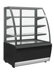 Купить витрина кондитерская полюс k70 vm 0,9-2 (открытая.) 9006-9005 серо-черный – цена от завода, доставка до двери | RuOborudovanie.ru