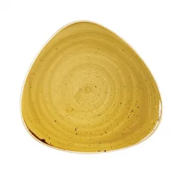 Купить тарелка мелкая треугольная 31,1см, без борта, stonecast, цвет mustard seed yellow smsstr121 – цена от завода, доставка до двери | RuOborudovanie.ru