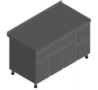 Стол для кофемашины Abat СКМ-7-2, арт.21000801143 с бортом, с ящиками 3 выдв+3 откидных – купить в Ижевске по цене завода