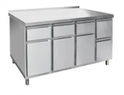 Купить стол для кофемашины abat скм-7-2, арт.21000801143 с бортом, с ящиками 3 выдв+3 откидных в Ижевске – цена завода, доставка до двери | RuOborudovanie.ru