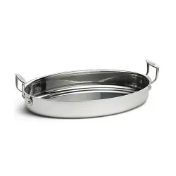 Купить лоток для жарки "tri-ply" 40,5х25,5см h6,5см 6,3л, овальный, с ручками, нерж.сталь cw2044 – цена от завода, доставка до двери | RuOborudovanie.ru