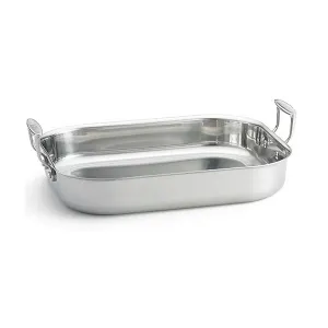 Лоток для жарки "Tri-Ply" 30,5Х25,5СМ H6,5См 4,0Л, прямоугольный, с ручками, нерж.сталь Cw2030 – купить по цене завода