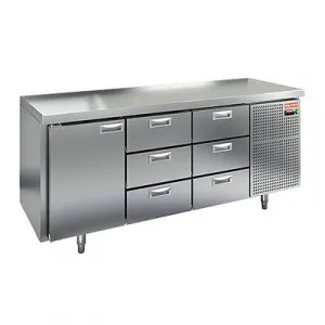 Стол охлаждаемый Hicold GN 133/TN О (-2+10), остров.,1дверь,6 ящиков, 1835х700х850 – купить по цене завода