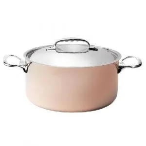 Кастрюля медная "Prima Matera" 8,0Л D28См H13,8См, с крышкой, ручки из литой нержавеющей стали 6242. – купить в Ижевске по цене завода