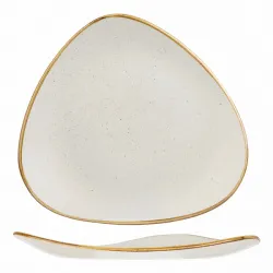 Купить тарелка мелкая треугольная 26,5см, без борта, stonecast, цвет barley white swhstr101 – цена от завода, доставка до двери | RuOborudovanie.ru