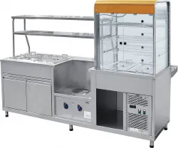 Купить прилавок-витрина abat пвхм-70кму арт.21000011575 мини холодильный +мармит, краш. витр.справа 2275мм в Ижевске – цена завода, доставка до двери | RuOborudovanie.ru