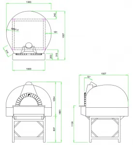 Печь для пиццы Valoriani Vesuvio Igloo 100 дровяная с подом 100 см – купить по цене завода