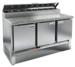 Купить стол холодильный для пиццы hicold pze2-111/gn (1/6h) камень на 375л (+2+10), 3 двери, 1485х700х850мм в Ижевске – цена завода, доставка до двери | RuOborudovanie.ru