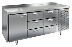 Купить стол охлаждаемый hicold gn 133/tn (-2+10), 1 дверь, 6 ящиков, 1835х700х850 – цена от завода, доставка до двери | RuOborudovanie.ru