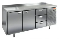 Купить стол охлаждаемый hicold gn 113/bt (-10-18), 2 двери, 3 ящ, 1835х700х850 – цена от завода, доставка до двери | RuOborudovanie.ru