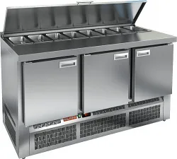 Купить стол для салатов hicold sle1-121gn (1/3) с крышкой (+2/+10) 375л, 1485×700×850мм – цена от завода, доставка до двери | RuOborudovanie.ru