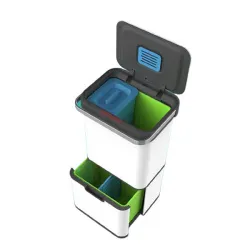 Купить ведро для раздельного сбора мусора сенсорное, 4 емкости, foodatlas jah-8888, 40л (9+9+11+11) (белый) – цена от завода, доставка до двери | RuOborudovanie.ru