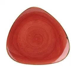 Купить тарелка мелкая треугольная 22,9см, без борта, stonecast, цвет berry red sbrstr91 – цена от завода, доставка до двери | RuOborudovanie.ru