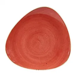 Купить тарелка мелкая треугольная 26,5см, без борта, stonecast, цвет berry red sbrstr101 – цена от завода, доставка до двери | RuOborudovanie.ru