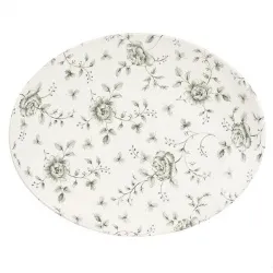 Купить блюдо овальное 31,7х25,5см, без борта, vintage prints, цвет grey rose chintz rcgop121 – цена от завода, доставка до двери | RuOborudovanie.ru