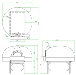 Печь для пиццы Valoriani Vesuvio Igloo 160 дровяная с подом 160 см – купить по цене завода