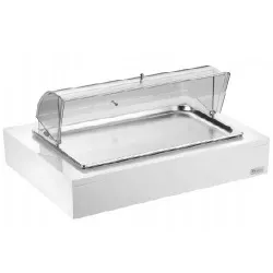 Поднос для нарезки 64Х46СМ H30См, с крышкой Roll-Top, с хладогентом, на дерев. Основании, цвет белый – купить в RuOborudovanie.ru с доставкой до двери Купить поднос для нарезки 64х46см h30см, с крышкой roll-top, с хладогентом, на дерев. основании, цвет белый – цена от завода, доставка до двери | RuOborudovanie.ru