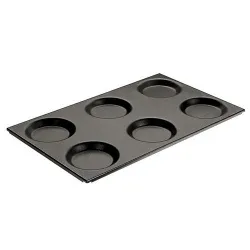 Купить противень paderno 41755-11, 53х32,5см, gn 1/1 6 порций по d12,5см, алюм. с антиприг.покрытием – цена от завода, доставка до двери | RuOborudovanie.ru