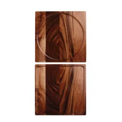 Купить блюдо деревянное 30х30см, двухстороннее, buffet wood zcawpb111 – цена от завода, доставка до двери | RuOborudovanie.ru