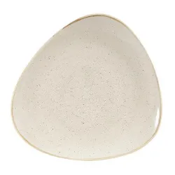 Купить тарелка мелкая треугольная 26,5см, без борта, stonecast, цвет nutmeg cream snmstr101 – цена от завода, доставка до двери | RuOborudovanie.ru