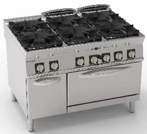 Плита 6 конфорочная 900 серии Tecnoinox Pfg12Gg9 313033 газ – купить в Ижевске по цене завода