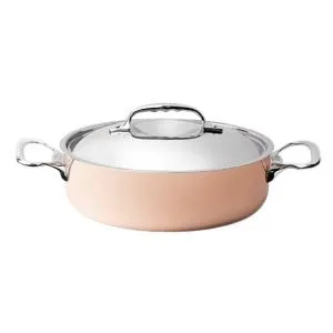 Кастрюля медная 1,8Л D20См H6,5См, с крышкой и ручками из нержавеющей стали 6441.20 – купить в Ижевске по цене завода