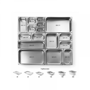 Гастроемкость FoodAtlas GN 2/1-20 нерж.сталь