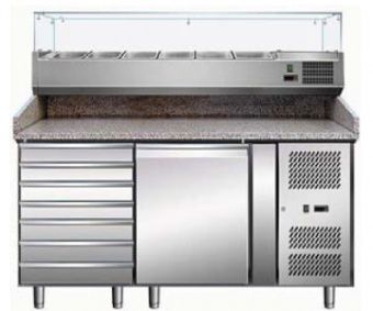 Стол для пиццы Koreco SPZ1610TN (+5/+10) гранит.столеш.1дв, 7ящ. – купить в Ижевске по цене завода