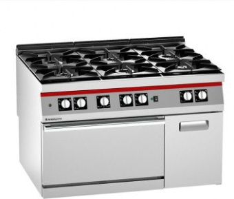 Плита газовая 6 горелок Angelo Po 2T1FAAG с конвективным газовым духовым шкафом и нейтральным шкафом – купить по цене завода