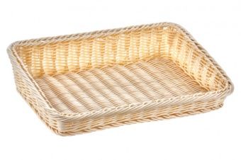 Корзинка пластиковая со скошенным бортом 380х260 мм бежевая [Beige 5450] – купить в Ижевске по цене завода