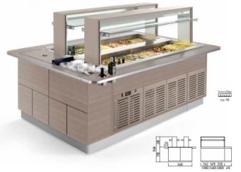 Стол шведский комб. островн. Enofrigo FAST GOURMET ISOLA DOPPIA BM+RF 2000 венге – купить в Ижевске по цене завода