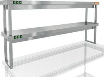 Полка тепловая Hicold TP2-18/4 двухъярусная настольная (1800х400х800мм) – купить по цене завода