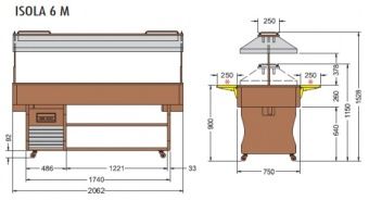 Салат-бар холодильный Tecfrigo Isola6M – купить по цене завода