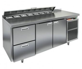 Стол для салатов Hicold SL2-211GN (1/6) (+2+10), 2 двери, 2 ящика, 1835х700х850мм – купить по цене завода